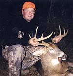 Lucky Hunter with Buck taken by guest of Winnebago Valley Hideaway
