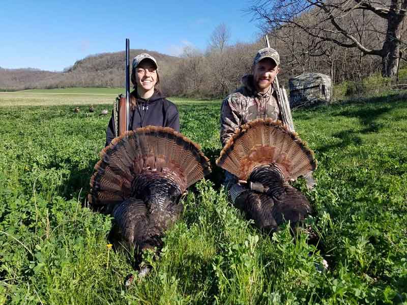 Turkey Hunting Couple at Winnebago Valley Hideaway